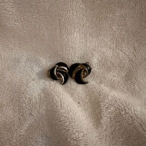 Vintage Elegant Black and Silver Earrings